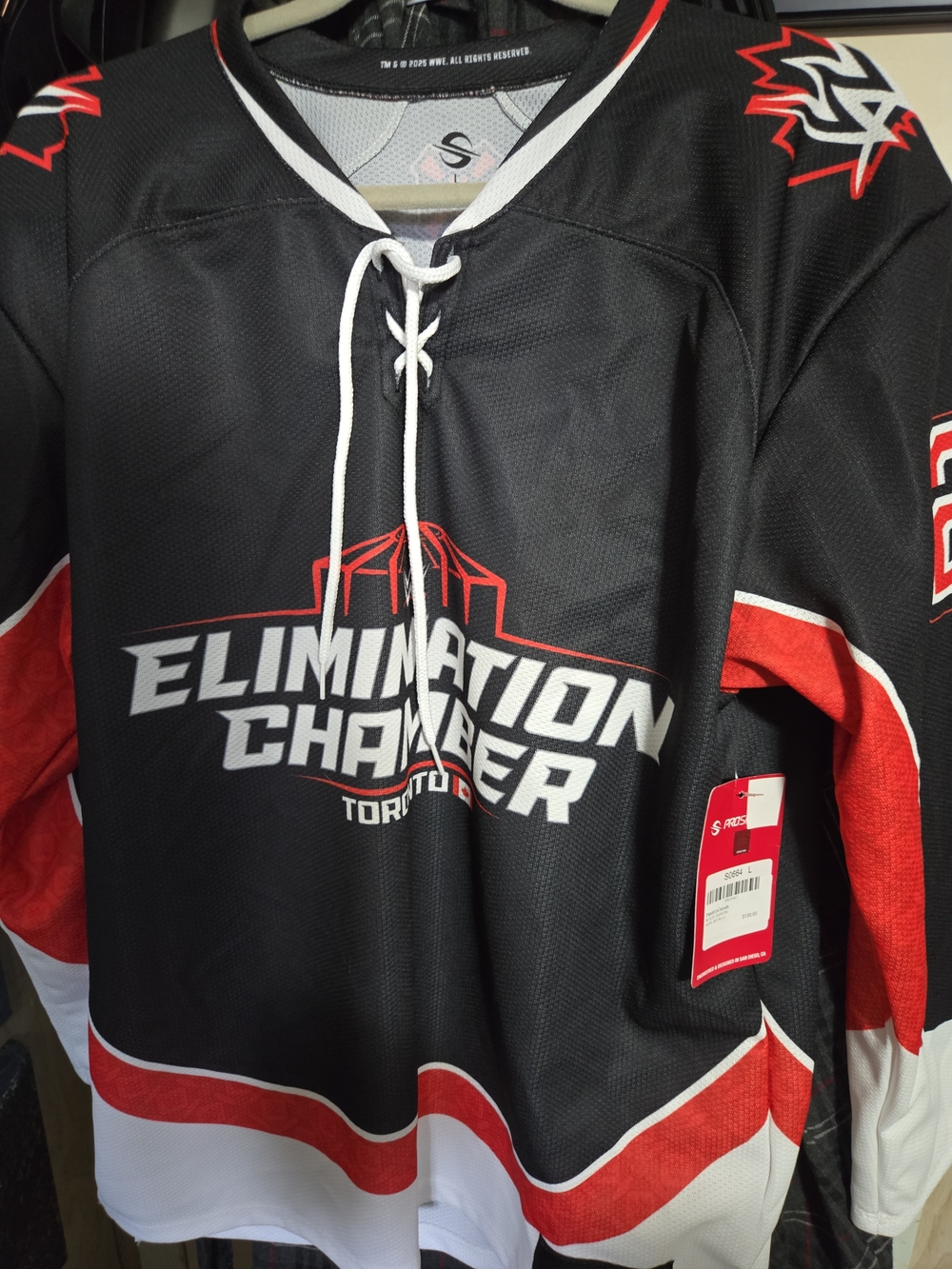 Fanatics Black and Red 'Elimination Chamber' Hockey Jersey